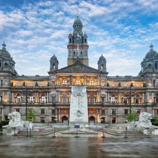 Glasgow City Chambers and George Square in Glasgow