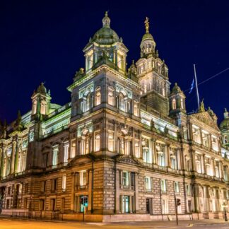 Glasgow City Chambers at night