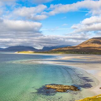 Looking down at the idyllic Seilebost Beach on the Isle of Harris