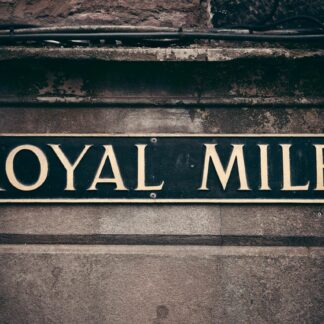 Royal Mile road sign in Edinburgh
