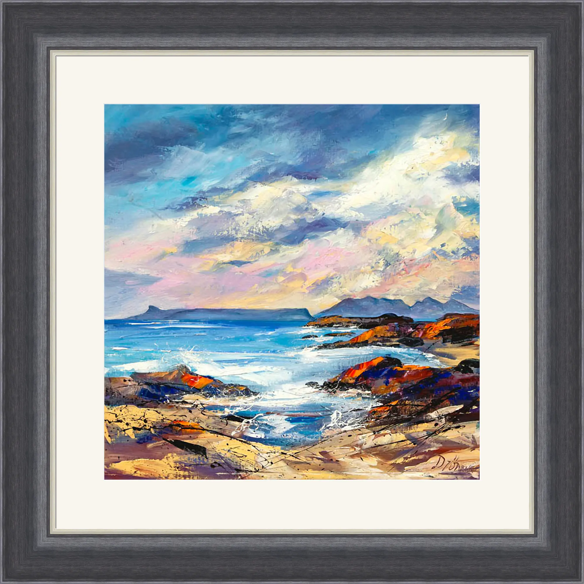 Eigg and Rhum Evening Light: A Captivating Art Piece by Dronma